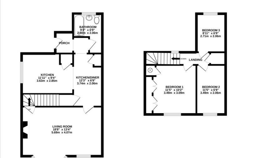 1 Home Farm Cottages, Leebotwood - Floorplan