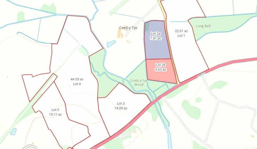 Coed Y Tye Land Lot 2B, Whittington - Map