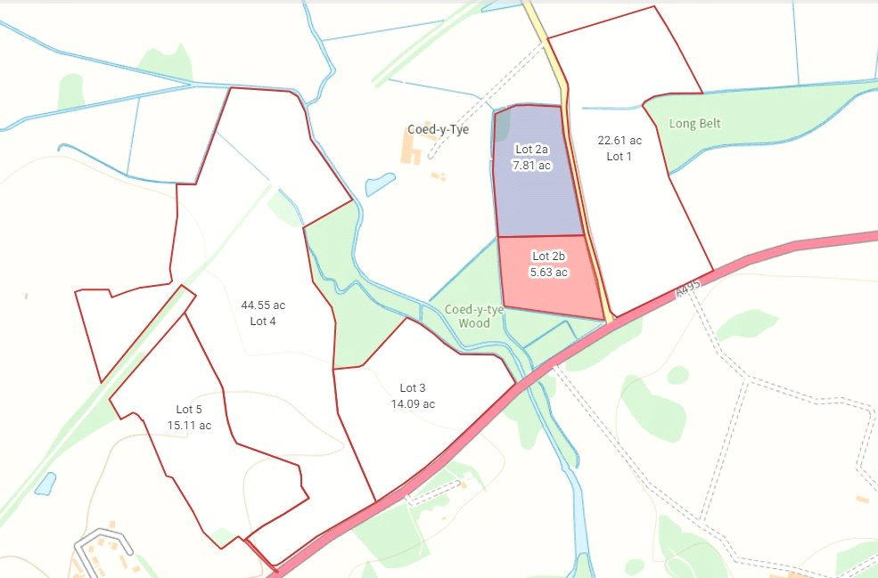 Coed Y Tye Land Lot 2B, Whittington - Map