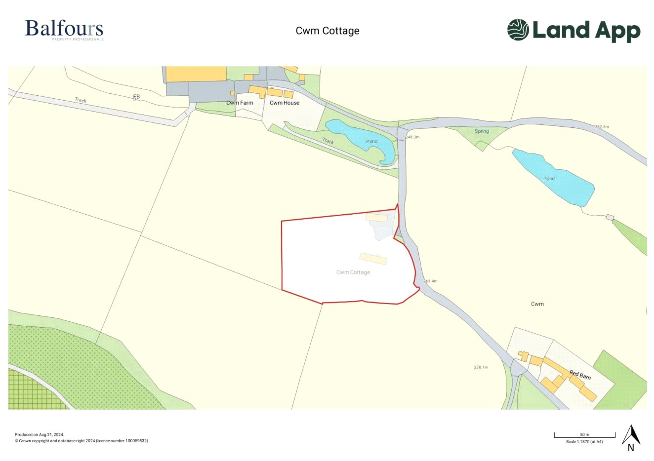 Cwm Cottage, Clunton - Map