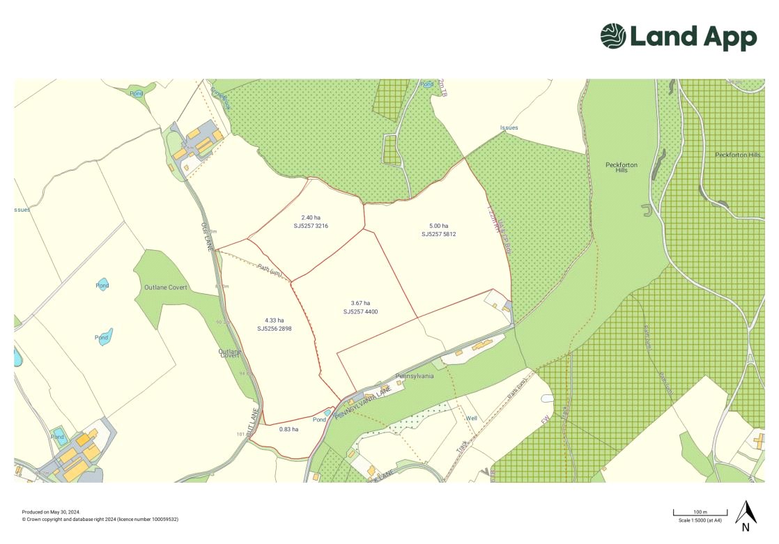 Land At Outlanes, Pennsylvania Lane - Map