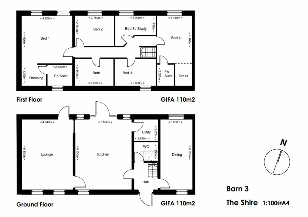 Barn 3, The Shire, Stormer Hall Farm Barns - Floorplan