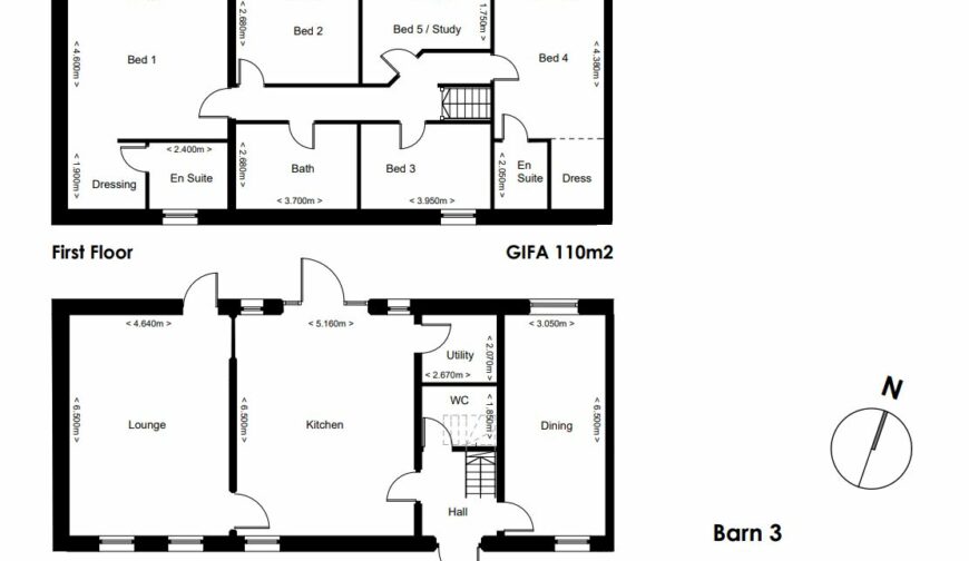 Barn 3, The Shire, Stormer Hall Farm Barns - Floorplan