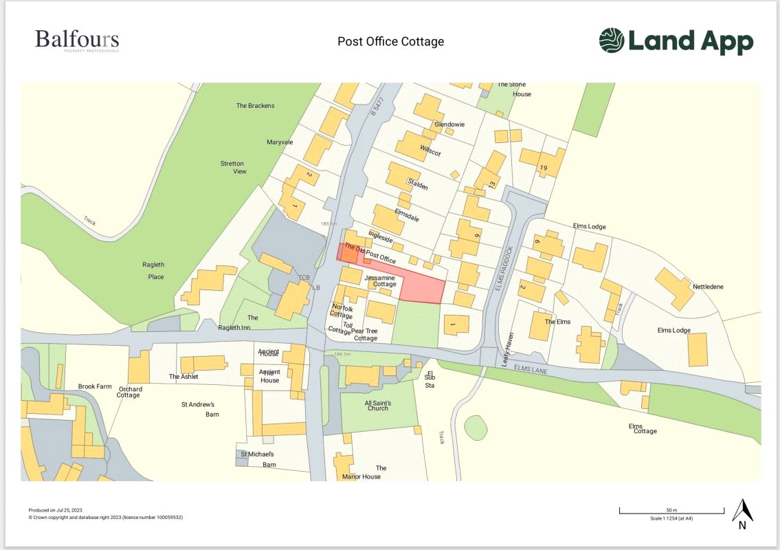 Old Post Office Cottage, Ludlow Road - Map