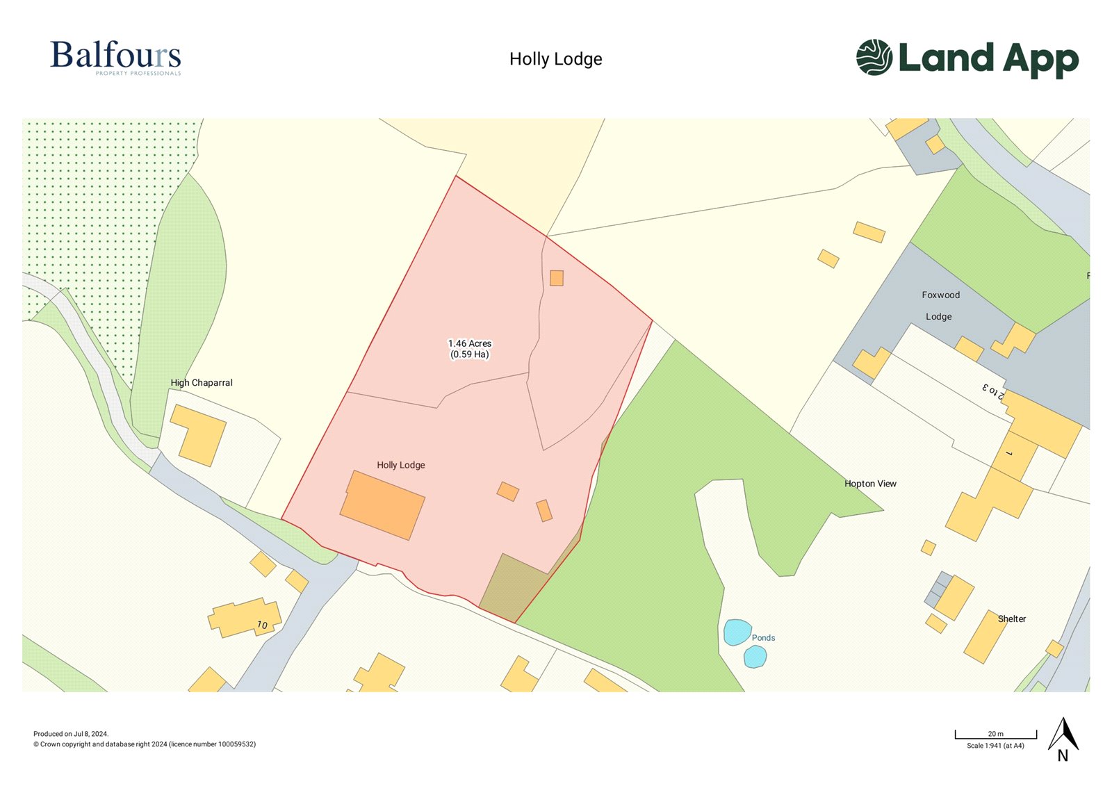 Holly Lodge, Hopton Bank - Map