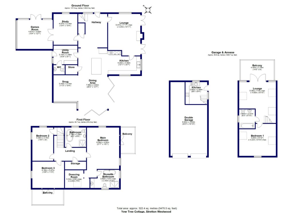 Yew Tree Cottage, Stretton Westwood - Floorplan