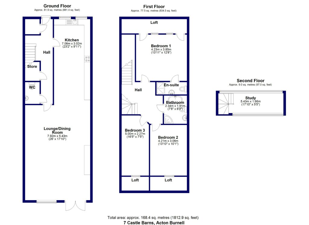 7 Castle Barns, Acton Burnell - Floorplan