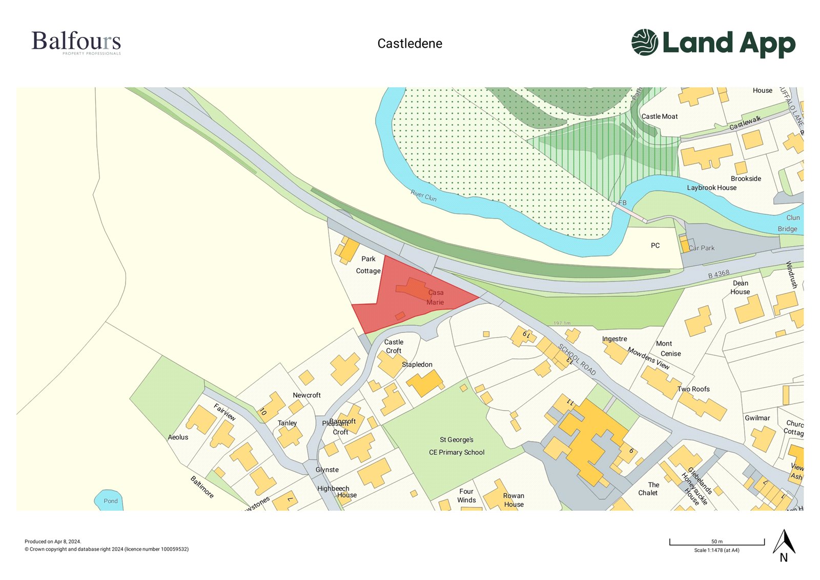 Castledene, Clun - Map