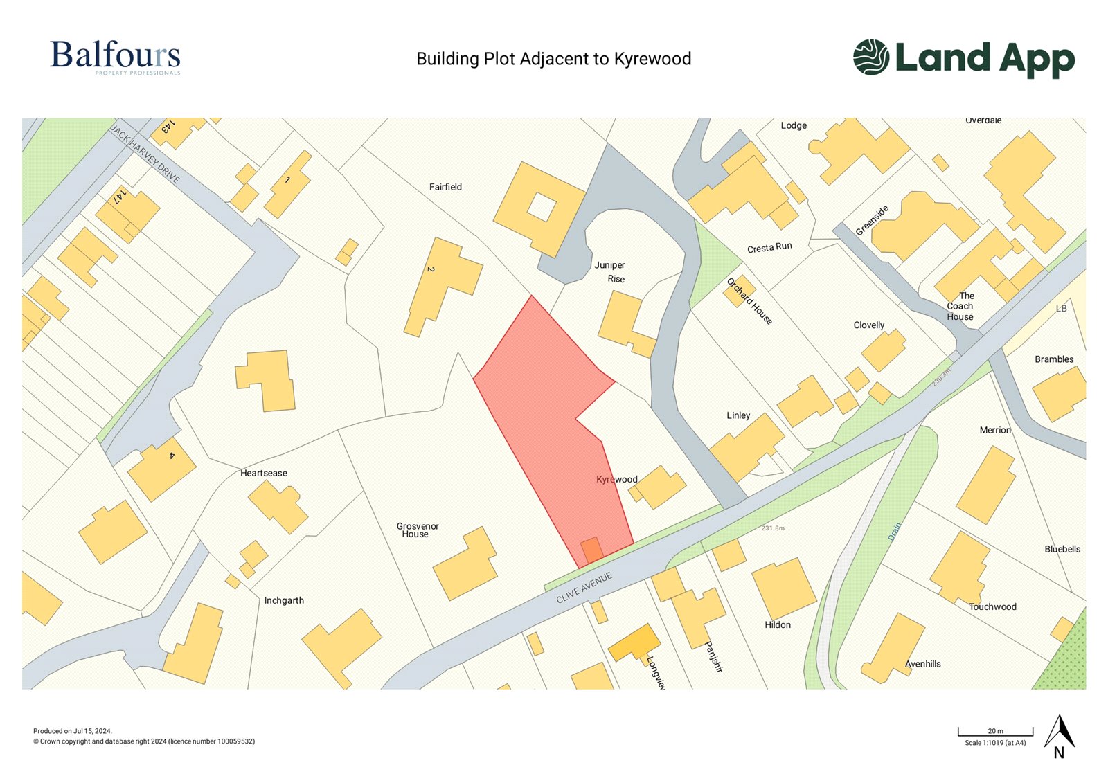 Building Plot Adjacent To Kyrewood, Clive Avenue - Map