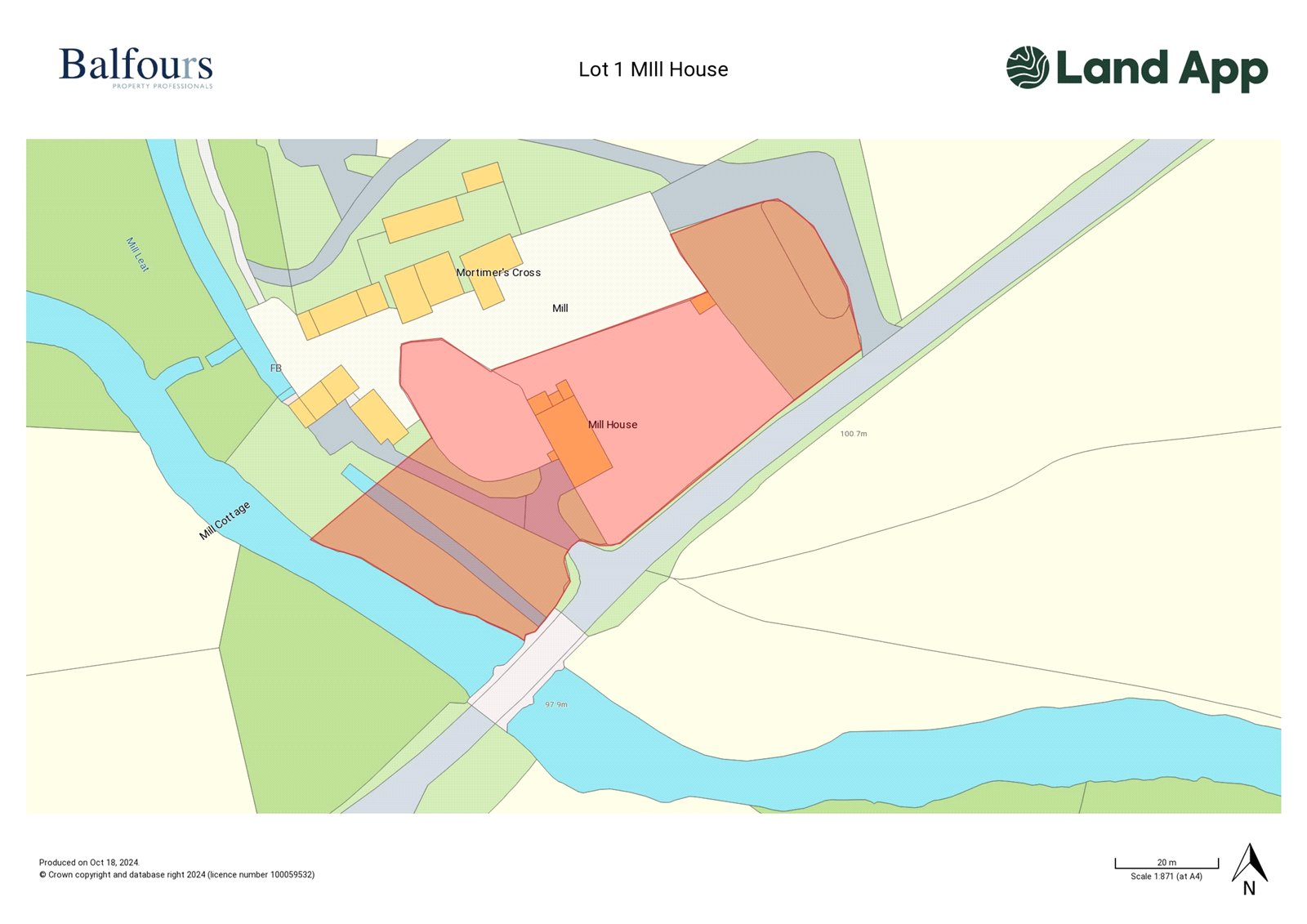 Lot 1 Mill House, Mortimers Cross - Map