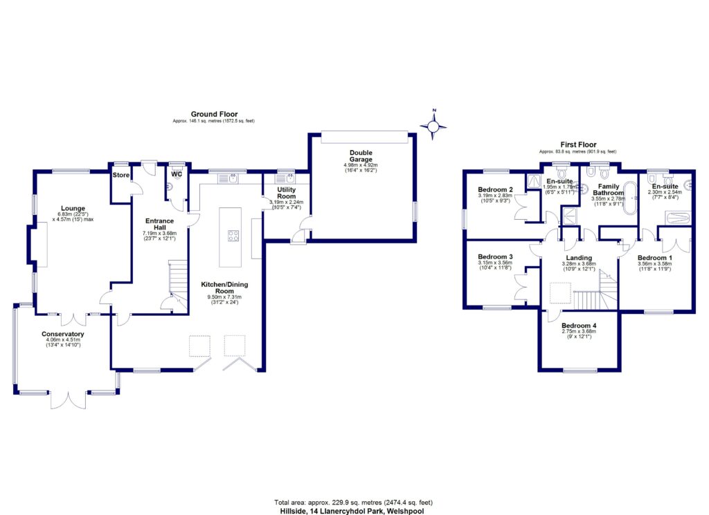 Hillside, Llanerchydol Park - Floorplan