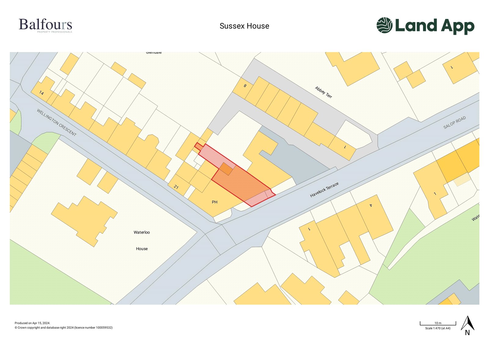 Sussex House, Salop Road - Map