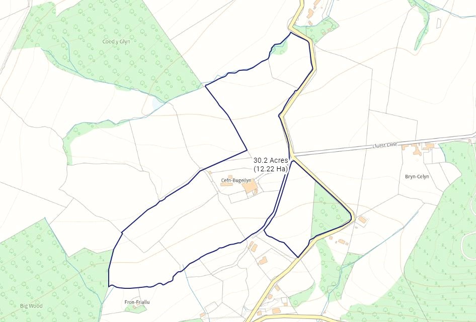 Cefn Bugeilyn, Llanfyllin - Map