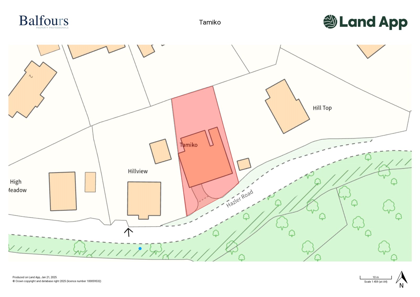 Tamiko, Hazler Road - Map