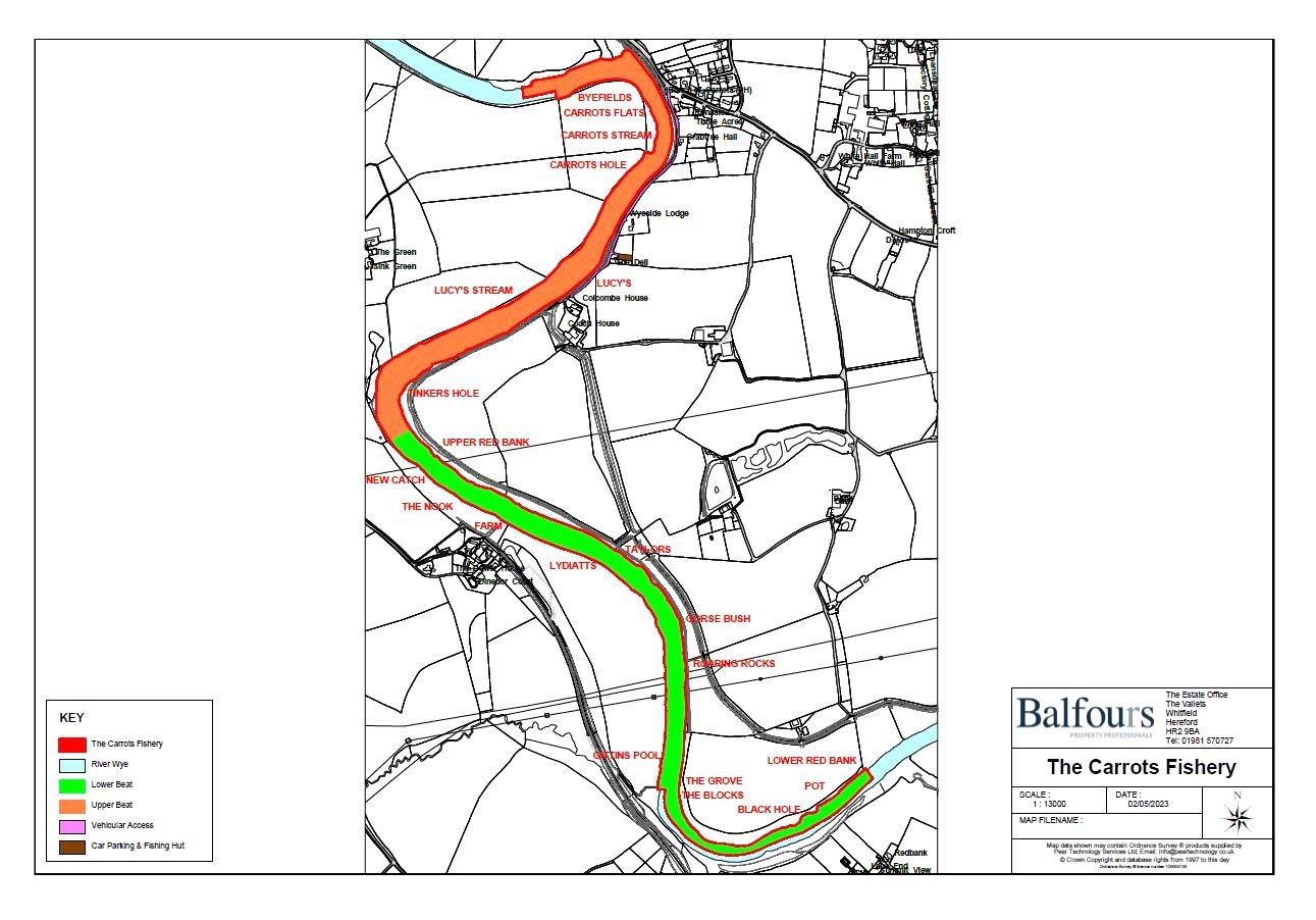 The Carrots Fishery, Hampton Bishop - Map