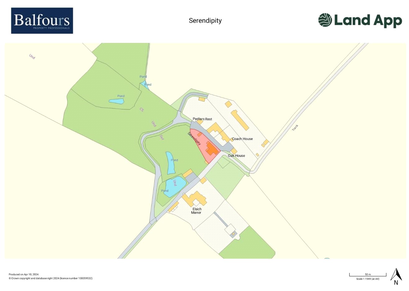 Serendipity, Elsich Court, Seifton - Map